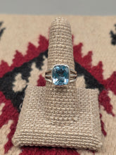 Load image into Gallery viewer, BLUE TOPAZ RING - RECTANGULAR- SIZE 8.5
