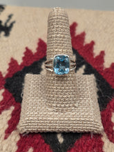 Load image into Gallery viewer, BLUE TOPAZ RING - RECTANGULAR- SIZE 8.5
