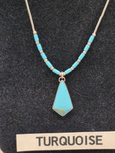 Load image into Gallery viewer, LIQUID SILVER TURQUOISE NECKLACE  &amp; EARRING SET

