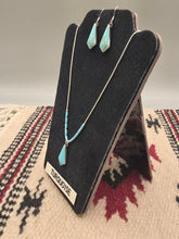 Load image into Gallery viewer, LIQUID SILVER TURQUOISE NECKLACE  &amp; EARRING SET
