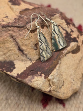 Load image into Gallery viewer, STERLING SILVER TRIANGLE SHAPED EARRINGS  - NAVAJO - KENNETH LARGO
