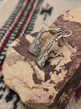 Load image into Gallery viewer, STERLING SILVER TRIANGLE SHAPED EARRINGS  - NAVAJO - KENNETH LARGO

