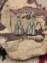 Load image into Gallery viewer, STERLING SILVER TRIANGLE SHAPED EARRINGS  - NAVAJO - KENNETH LARGO
