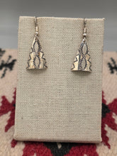 Load image into Gallery viewer, STERLING SILVER TRIANGLE SHAPED EARRINGS  - NAVAJO - KENNETH LARGO
