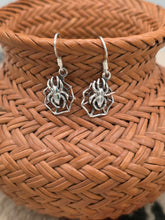 Load image into Gallery viewer, SPIDER IN WEB EARRINGS- STERLING SILVER
