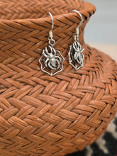 Load image into Gallery viewer, SPIDER IN WEB EARRINGS- STERLING SILVER
