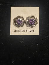 Load image into Gallery viewer, AMETHYST MINI POST EARRINGS
