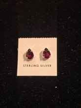 Load image into Gallery viewer, GARNET MINI POST EARRINGS  - 5 x 7 mm - TEARDROP
