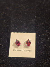 Load image into Gallery viewer, GARNET MINI POST EARRINGS  - 5 x 7 mm - TEARDROP
