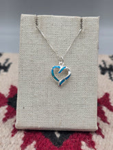Load image into Gallery viewer, BLUE OPAL INLAY HEART NECKLACE

