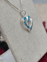 Load image into Gallery viewer, BLUE OPAL INLAY HEART NECKLACE
