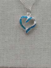 Load image into Gallery viewer, BLUE OPAL INLAY HEART NECKLACE
