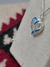 Load image into Gallery viewer, BLUE OPAL INLAY HEART NECKLACE
