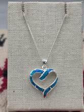 Load image into Gallery viewer, BLUE OPAL INLAY HEART NECKLACE
