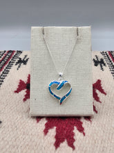 Load image into Gallery viewer, BLUE OPAL INLAY HEART NECKLACE
