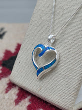Load image into Gallery viewer, BLUE OPAL INLAY HEART NECKLACE
