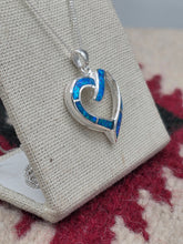 Load image into Gallery viewer, BLUE OPAL INLAY HEART NECKLACE
