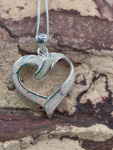 Load image into Gallery viewer, WHITE OPAL INLAY HEART NECKLACE
