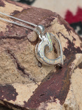 Load image into Gallery viewer, WHITE OPAL INLAY HEART NECKLACE
