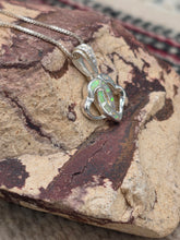 Load image into Gallery viewer, WHITE OPAL INLAY DOUBLE HEART NECKLACE
