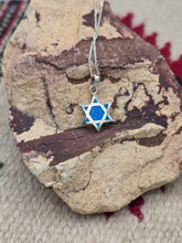 Load image into Gallery viewer, BLUE OPAL STAR OF DAVID NECKLACE
