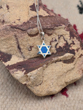 Load image into Gallery viewer, BLUE OPAL STAR OF DAVID NECKLACE
