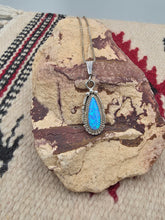 Load image into Gallery viewer, BLUE OPAL TEARDROP NECKLACE - NAVAJO - SAMUEL YELLOWHORSE
