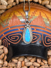 Load image into Gallery viewer, BLUE OPAL TEARDROP NECKLACE - NAVAJO - SAMUEL YELLOWHORSE
