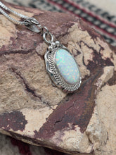 Load image into Gallery viewer, WHITE OPAL OVAL NECKLACE  - NAVAJO  - SAMUEL YELLOWHORSE
