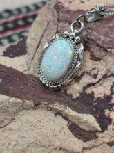 Load image into Gallery viewer, WHITE OPAL OVAL NECKLACE  - NAVAJO  - SAMUEL YELLOWHORSE
