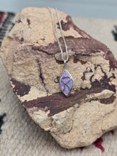 Load image into Gallery viewer, PINK OPAL INLAY TEARDROP NECKLACE  - ZUNI - DERRICK &amp; LORELEI CHAVEZ
