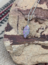 Load image into Gallery viewer, PINK OPAL INLAY TEARDROP NECKLACE  - ZUNI - DERRICK &amp; LORELEI CHAVEZ
