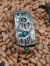 Load image into Gallery viewer, TURQUOISE 6 STONE BEAR PAW CUFF BRACELET- PEARLENE SPENCER

