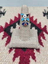 Load image into Gallery viewer, ZUNI PEYOTE BIRD INLAY RING  - PINO YUNIE - SIZE 6.5
