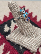 Load image into Gallery viewer, ZUNI PEYOTE BIRD INLAY RING  - PINO YUNIE - SIZE 6.5
