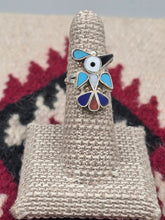 Load image into Gallery viewer, ZUNI PEYOTE BIRD INLAY RING  - PINO YUNIE - SIZE 6.5
