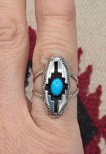 Load image into Gallery viewer, TURQUOISE SHADOWBOX RING - HARRY YAZZIE - SIZE
