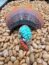 Load image into Gallery viewer, MASSIVE TURQUOISE &amp; CORAL MEN'S RING - LOYOLITA TSATTE - SIZE 13
