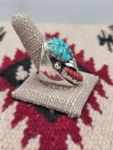 Load image into Gallery viewer, MASSIVE TURQUOISE &amp; CORAL MEN'S RING - LOYOLITA TSATTE - SIZE 13
