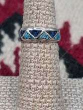 Load image into Gallery viewer, TURQUOISE &amp; LAPIS CHIP INLAY BANDS -NAVAJO
