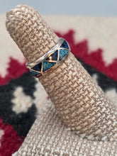 Load image into Gallery viewer, TURQUOISE &amp; LAPIS CHIP INLAY BANDS -NAVAJO

