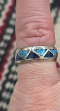 Load image into Gallery viewer, TURQUOISE &amp; LAPIS CHIP INLAY BANDS -NAVAJO
