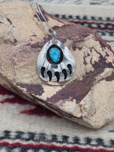 Load image into Gallery viewer, TURQUOISE BEAR PAW NECKLACE- LARGE - VIRGINIA LONG
