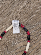 Load image into Gallery viewer, HORN BEADED ROSETTE NECKLACE- MEDICINE WHEEL

