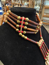 Load image into Gallery viewer, 4 STRAND AMBER HORN CHOKER WITH DROP - LINDA LEE
