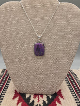 Load image into Gallery viewer, PURPLE COPPER TURQUOISE NECKLACE- RECTANGLE
