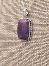 Load image into Gallery viewer, PURPLE COPPER TURQUOISE NECKLACE- RECTANGLE

