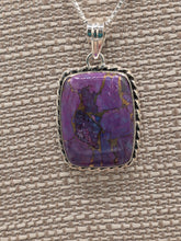 Load image into Gallery viewer, PURPLE COPPER TURQUOISE NECKLACE- RECTANGLE
