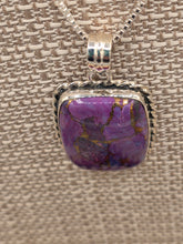 Load image into Gallery viewer, PURPLE COPPER TURQUOISE NECKLACE- RECTANGLE
