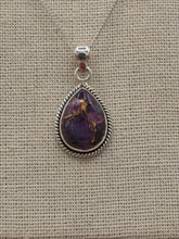 Load image into Gallery viewer, PURPLE COPPER TURQUOISE   NECKLACE - TEARDROP
